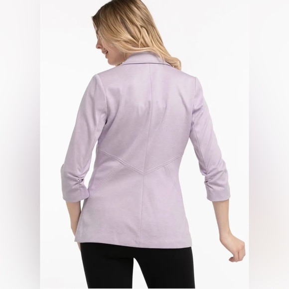 Ricki’s blazer lilac ruched‎ 3/4 sleeves notch collar single button - Picture 7 of 14